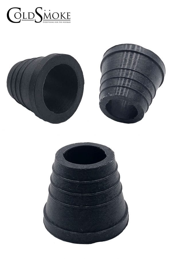 Foto de producto de la marca Cold Smoke, es el modelo de Conector Cazoleta Silicona Negro Estriado